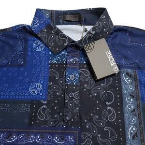 NEW G/FORE Golf Performance Paisley Slim Fit Mens 2XL Stretch Polo Shirt $120